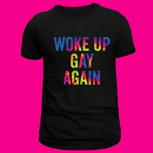 WOKE UP GAY AGAIN TEE